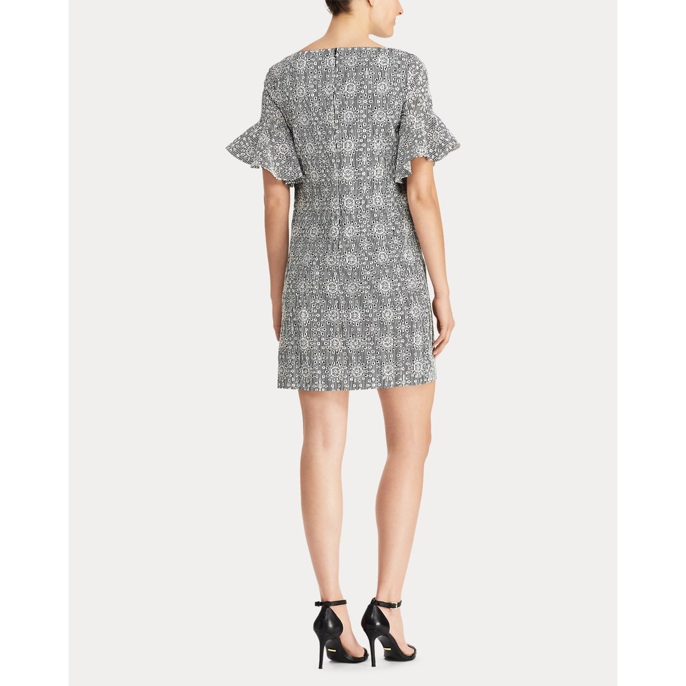 Lauren Ralph Lauren Embroidered Cotton Eyelet Bell Sleeve Sheath Dress Size 4 - Picture 9 of 14